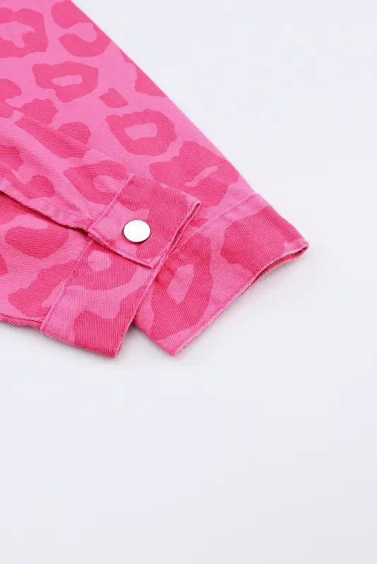 Pink leopard print denim jacket - shackets