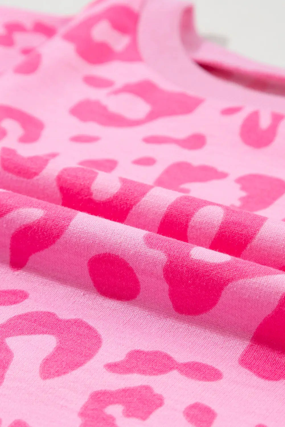 Pink leopard print shorts lounge set - pajama sets