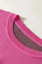 Pink Leopard Ruffled Sleeve Knit Sweater - Fashionfitz