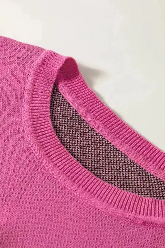 Pink Leopard Ruffled Sleeve Knit Sweater - Fashionfitz