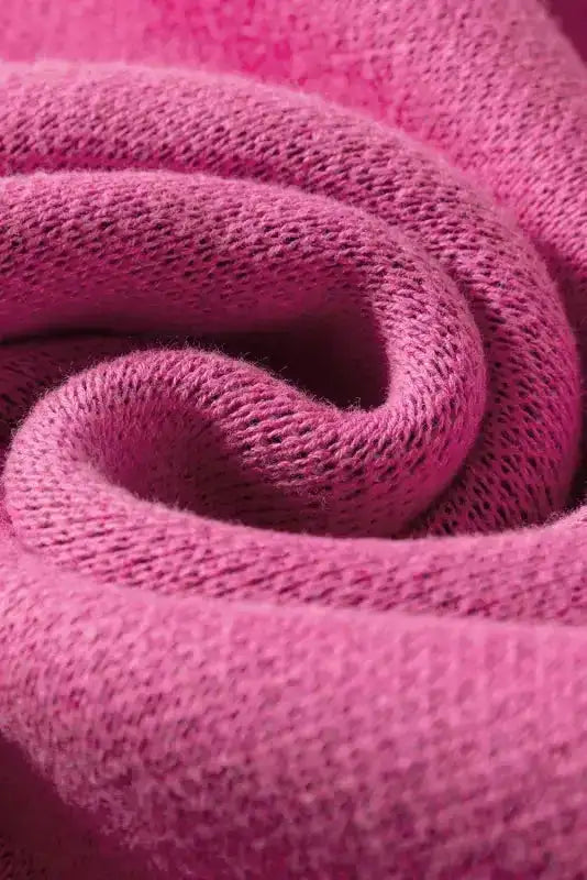 Pink Leopard Ruffled Sleeve Knit Sweater - Fashionfitz