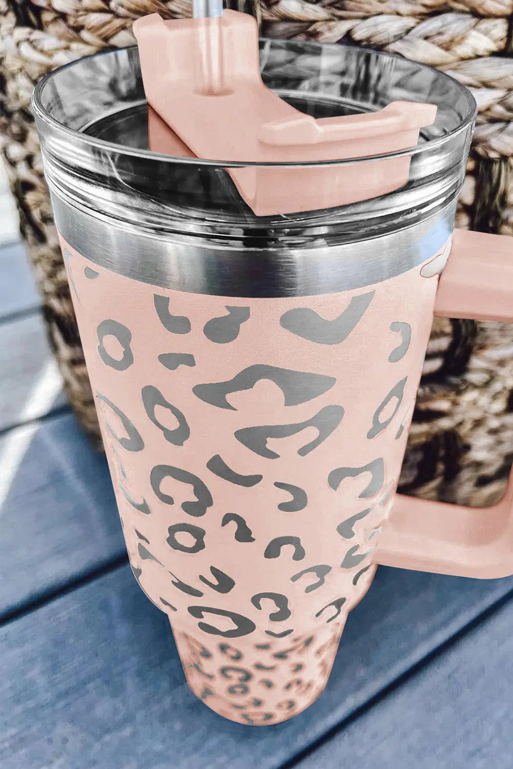 Pink leopard spotted 304 stainless double insulated cup 40oz - one size / stainless steel - tumblers