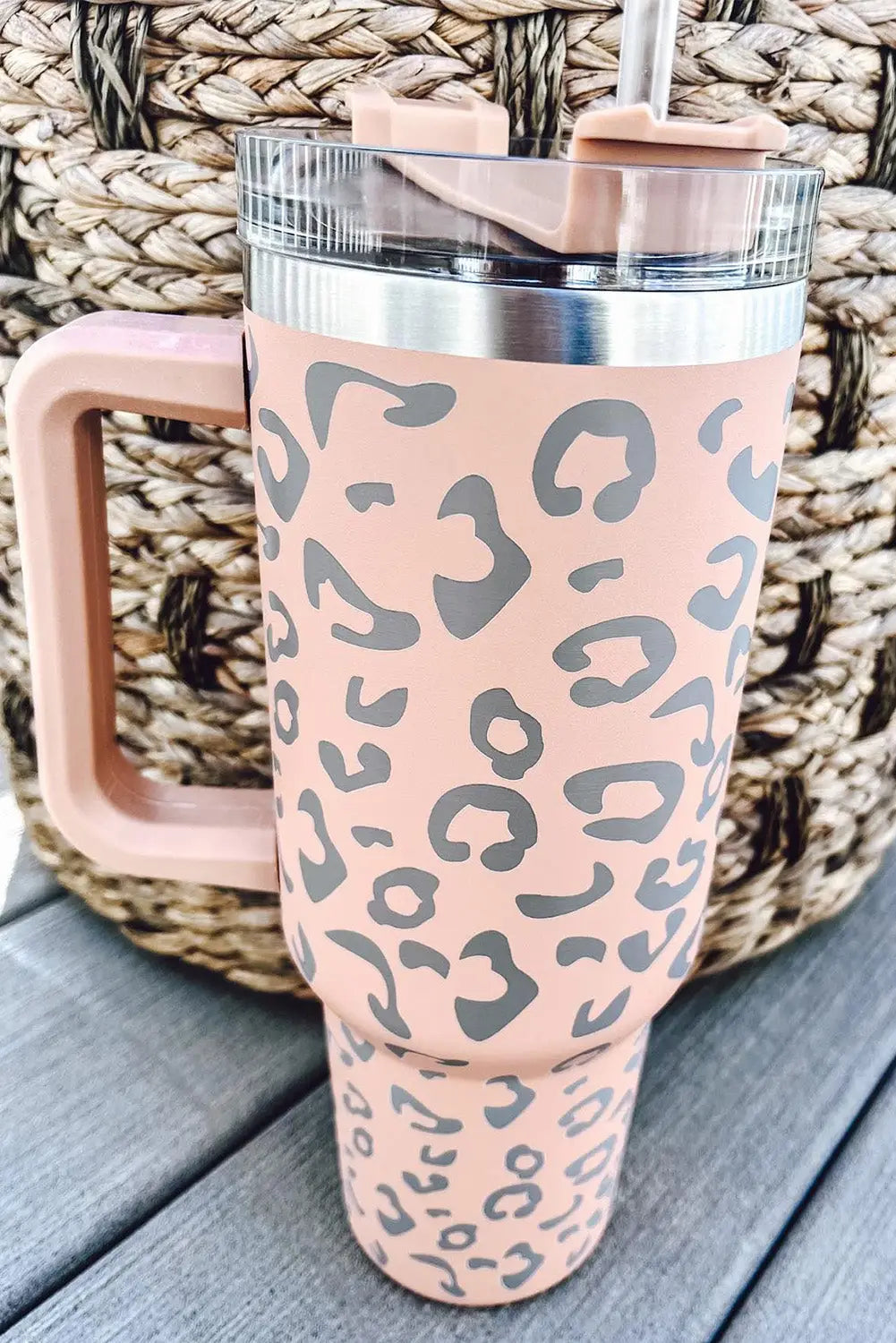 Pink leopard spotted 304 stainless double insulated cup 40oz - one size / stainless steel - tumblers
