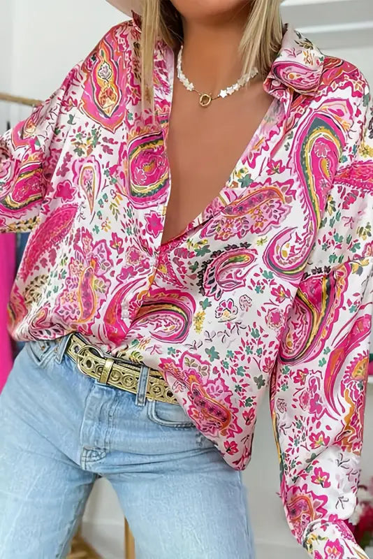 Pink paisley panache shirt | women’s shirts | fashionfitz