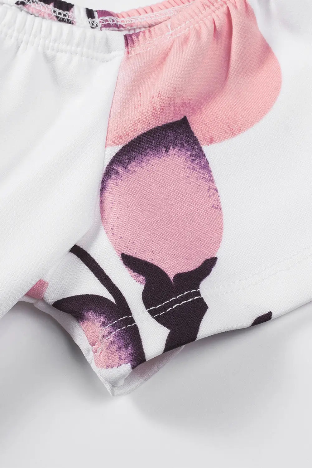 Pink pattern print off shoulder slit bodycon midi dress - dresses