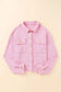 Pink plaid tweed button up shacket - 2xl / 100% polyester - shackets