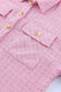 Pink plaid tweed button up shacket - 2xl / 100% polyester - shackets