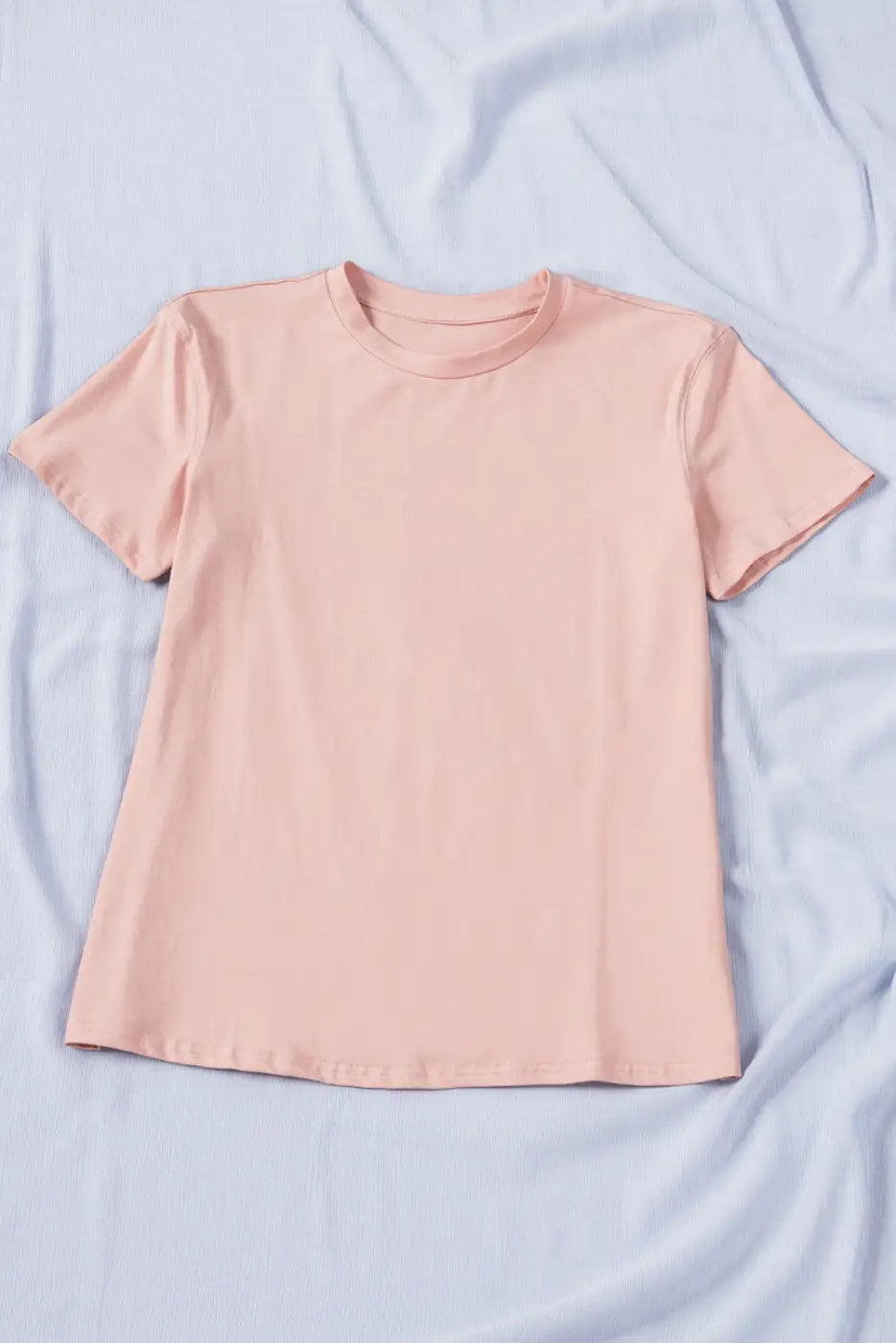 Pink plain crew neck short sleeve tee - t-shirts