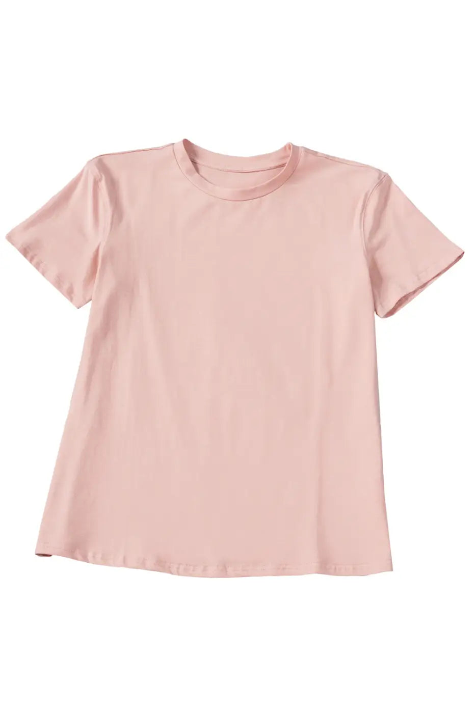 Pink plain crew neck short sleeve tee - t-shirts