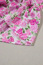 Pink Plus Size Floral Smocked Dress - Fashionfitz