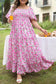 Pink plus size floral smocked dress - maxi dresses