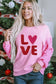 Pink plus size sequin sleeves nutcracker graphic sweatshirt