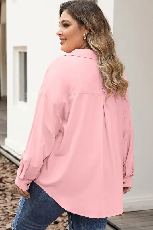 Chic pink plus size shirt | curve & | fashionfitz