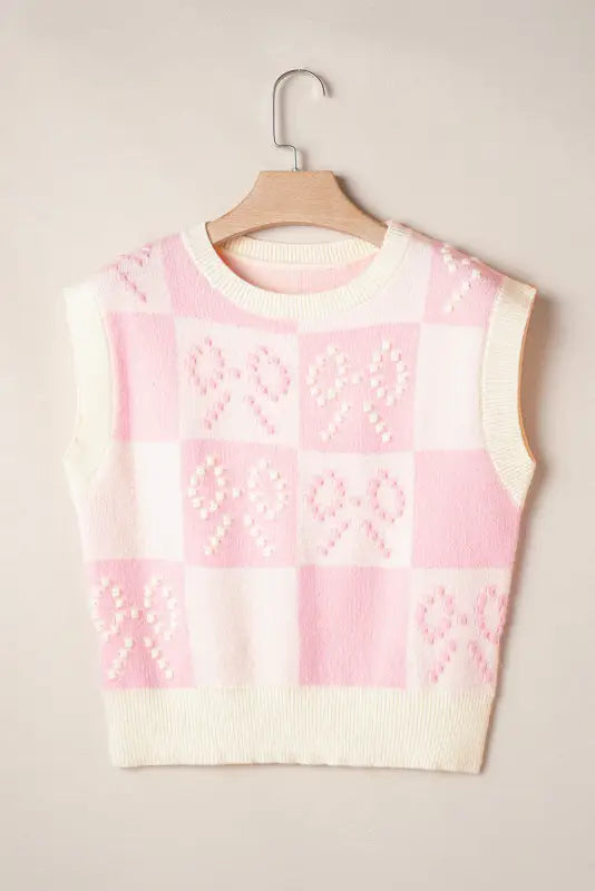 Pink preppy sweater vest