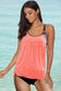 Pink printed lined tankini swimsuit - tankinis