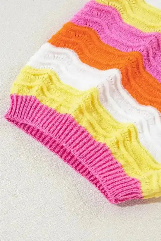 Pink Ribbed Knit Top - Fashionfitz