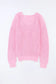 Pink ribbed knit v neck sweater - sweaters & cardigans