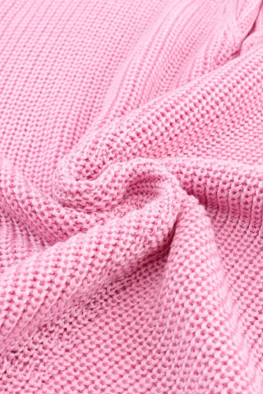 Pink ribbed knit v neck sweater - sweaters & cardigans