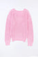 Pink ribbed knit v neck sweater - sweaters & cardigans