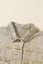 Pink Rivets Denim Jacket - Fashionfitz