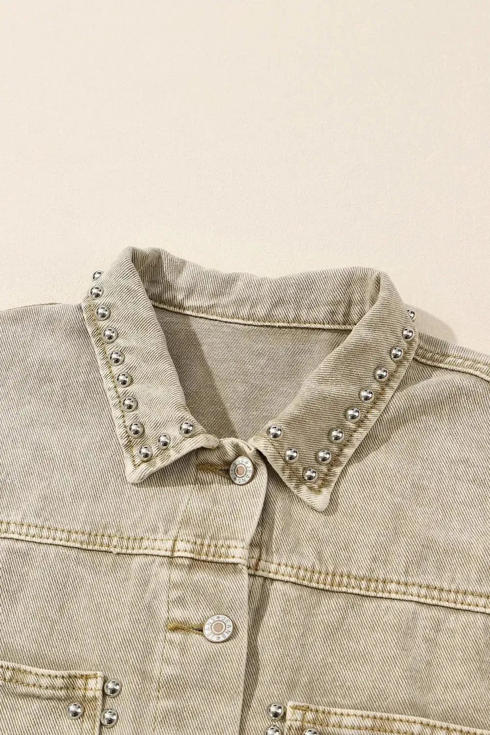 Pink Rivets Denim Jacket - Fashionfitz