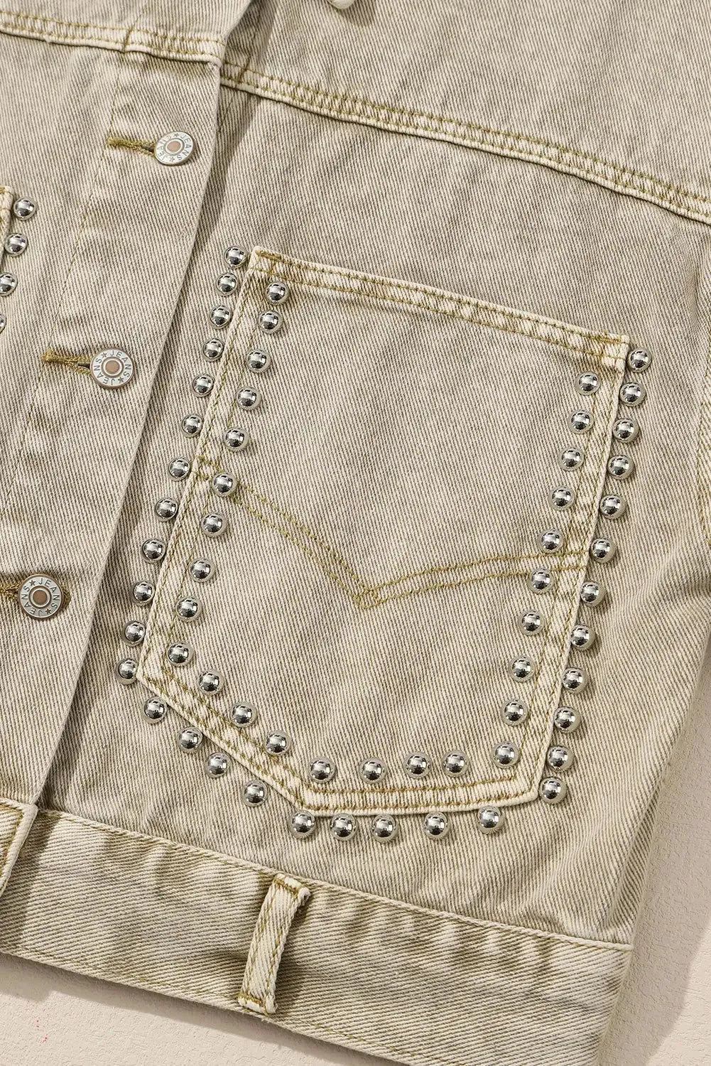 Pink Rivets Denim Jacket - Fashionfitz