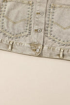 Pink Rivets Denim Jacket - Fashionfitz