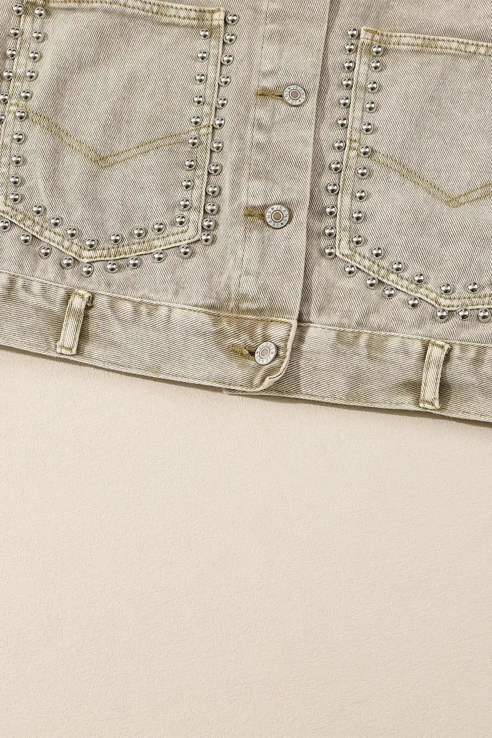 Pink Rivets Denim Jacket - Fashionfitz