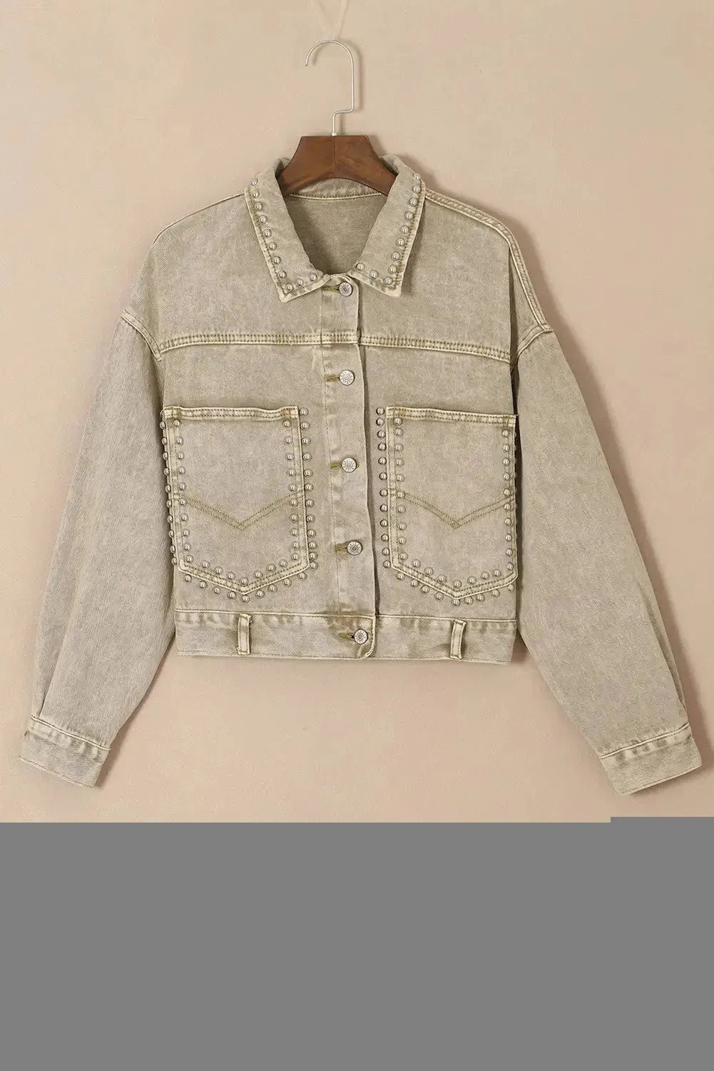 Pink Rivets Denim Jacket - Fashionfitz