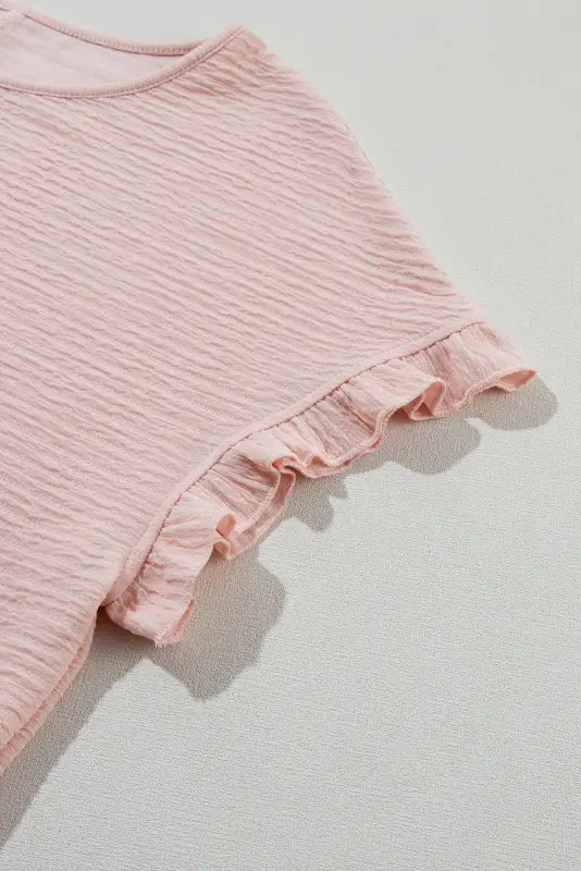 Pink ruffle sleeve blouse - blouses & shirts