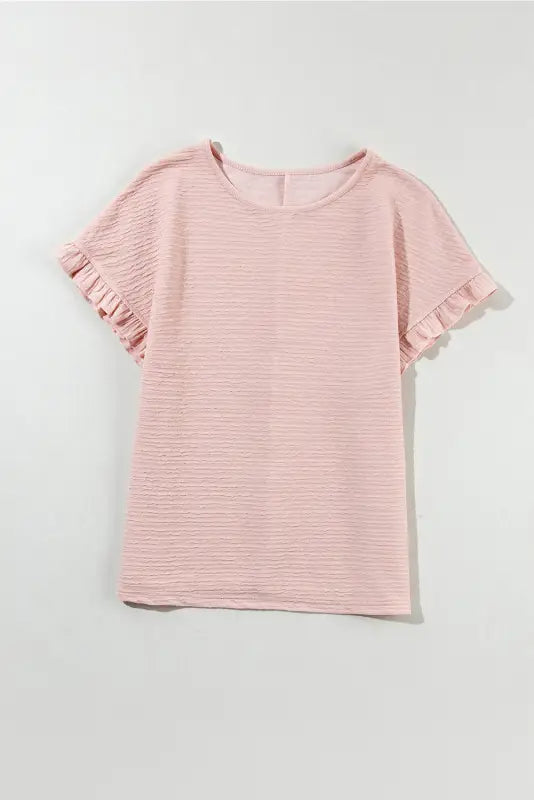 Pink ruffle sleeve blouse - blouses & shirts