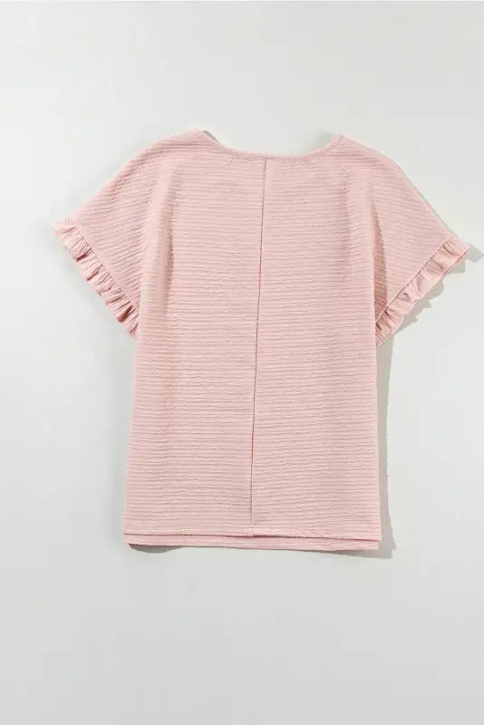 Pink ruffle sleeve blouse - blouses & shirts