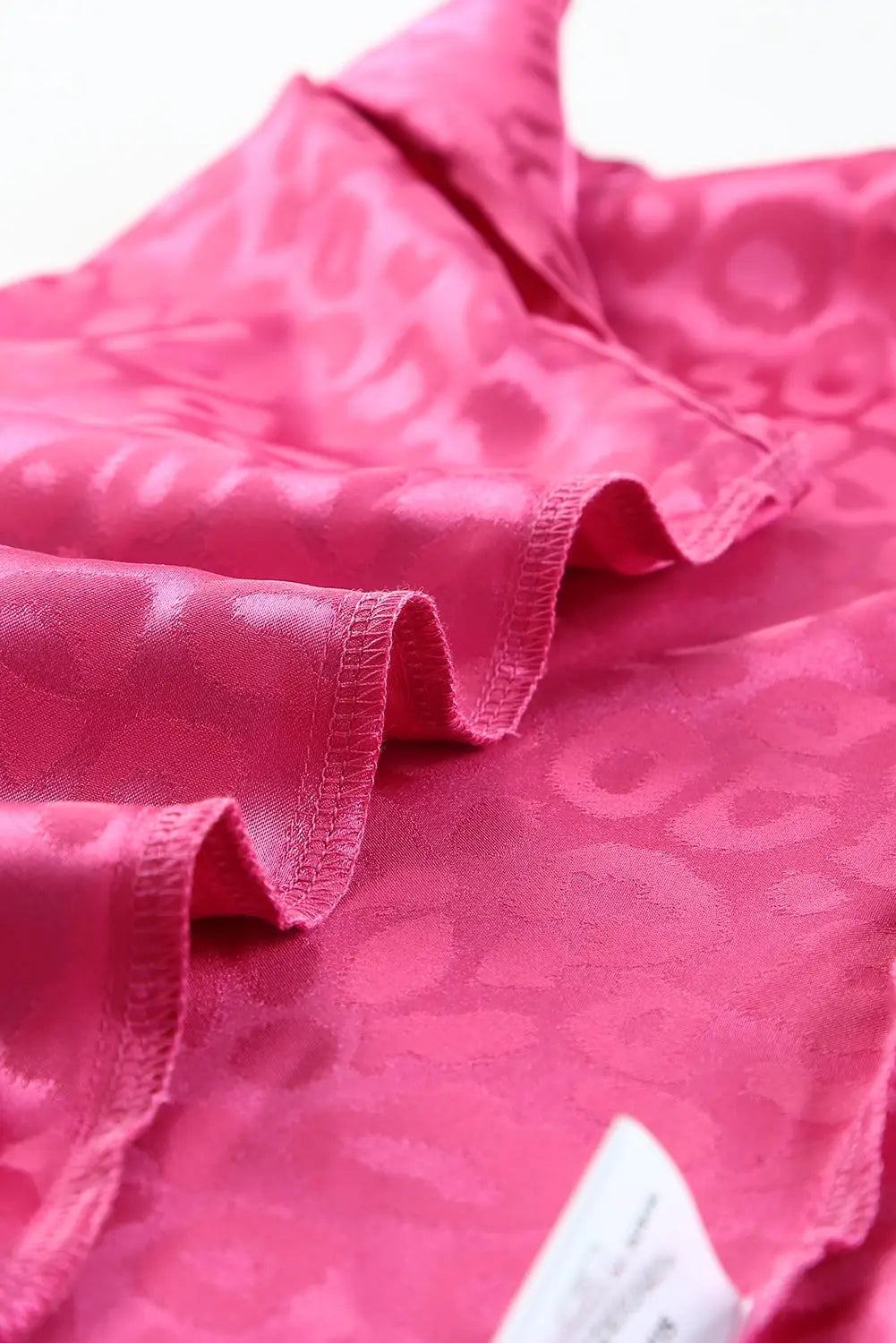 Pink satin leopard tank top - tops