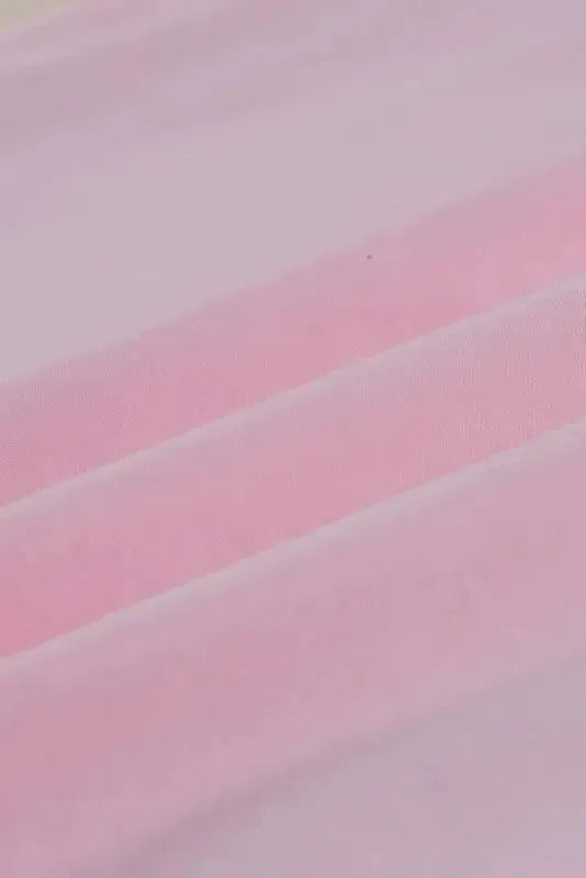 Pink Sequined Ruffle Mesh Sleeves Top - Fashionfitz