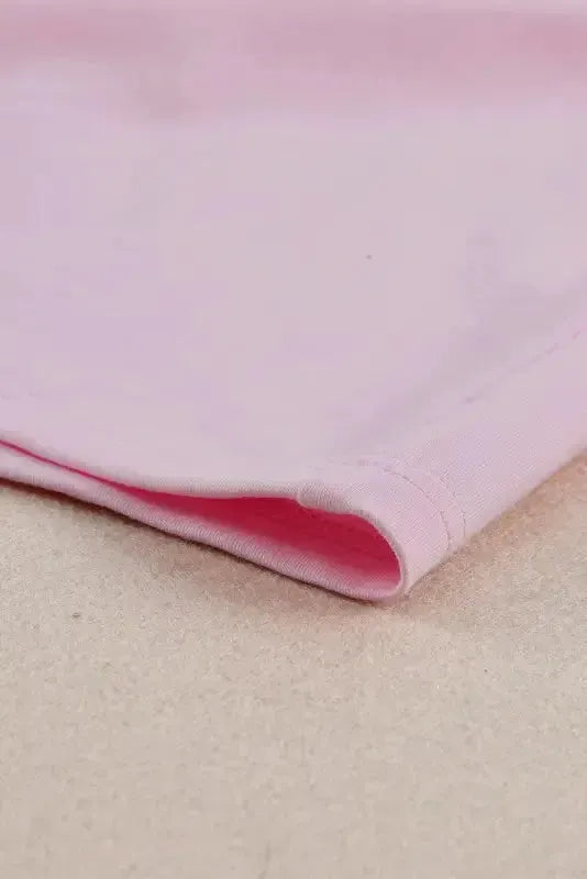 Pink Sequined Ruffle Mesh Sleeves Top - Fashionfitz