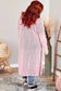 Pink Sheer Knitted Long Side Slit Plus Size Cardigan - Fashionfitz