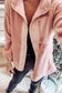 Pink sherpa contrast trim zipped pocket jacket - jackets