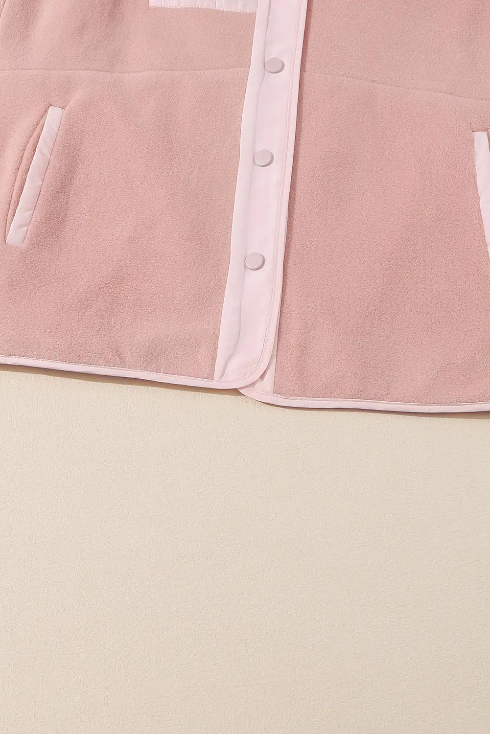 Pink sherpa contrast trim zipped pocket jacket - jackets