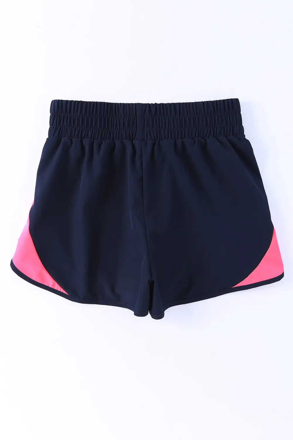 Pink smocked elastic waist athletic shorts