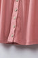 Pink solid button front plus size long sleeve dress