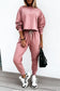 Pink sport boxy fit pullover & pants outfit - two piece sets