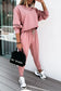 Pink sport boxy fit pullover & pants outfit - two piece sets