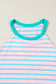 Pink stripe round neck tank top - tops