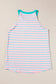 Pink stripe round neck tank top - tops