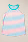 Pink stripe round neck tank top - tops