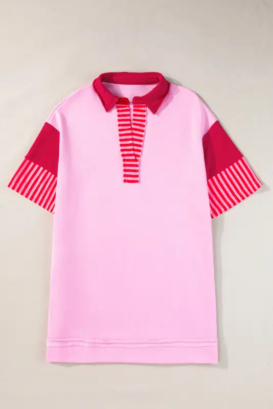 Pink stripe t-shirt dress - effortless style