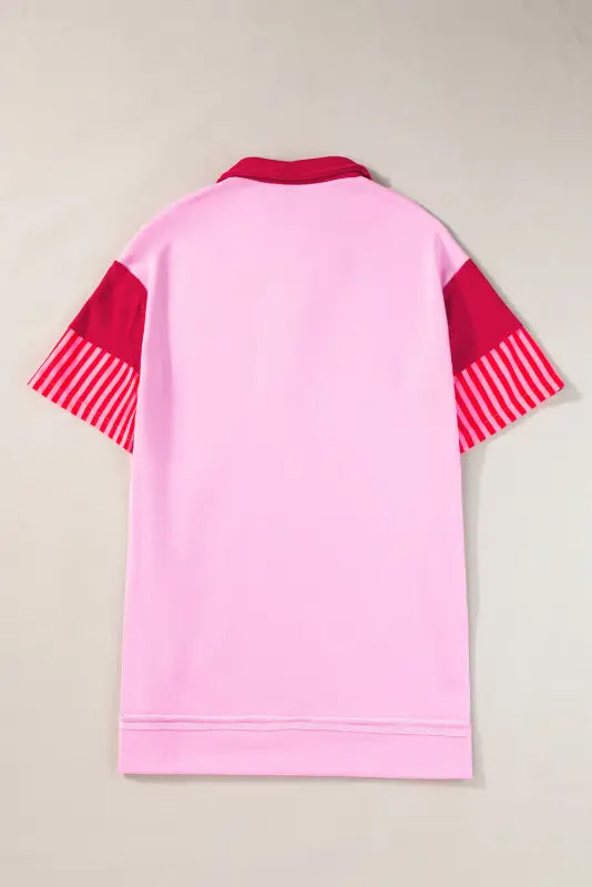 Pink stripe t-shirt dress - effortless style