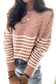 Pink striped textured long sleeve knit sweater - sweaters & cardigans