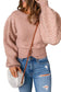 Pink textured bubble sleeve knit sweater - 2xl / 50% viscose + 28% polyester + 22% polyamide - sweaters & cardigans