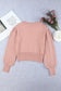 Pink textured bubble sleeve knit sweater - 2xl / 50% viscose + 28% polyester + 22% polyamide - sweaters & cardigans